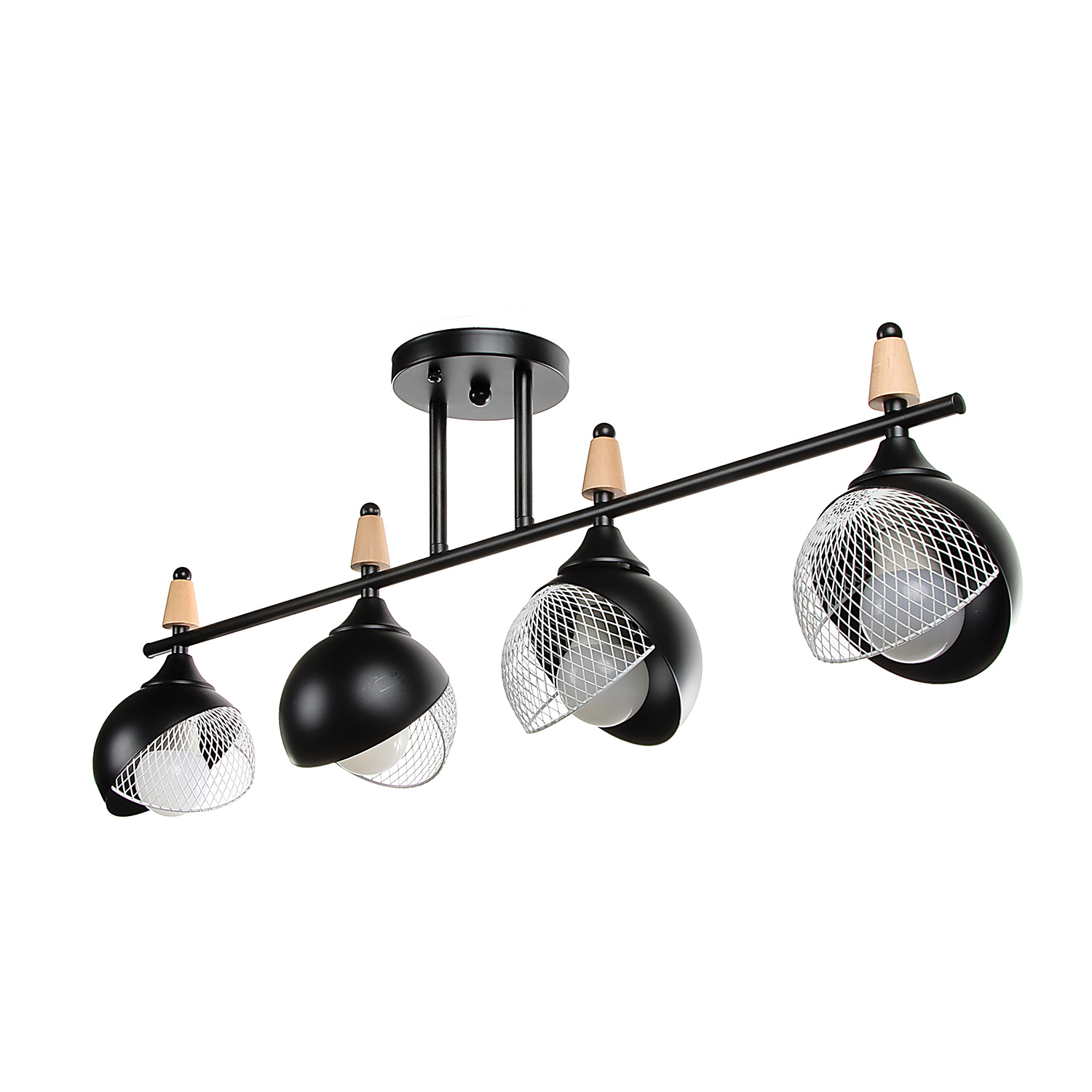 Люстра N6418/4 BK+WOOD 4*40W E27 220V (l-780; w-120; h-270)  VERNER LIGHTING *1 Люстра N6418/4 BK+WOOD 4*40W E27 220V (l-780; w-120; h-270)  VERNER LIGHTING *1