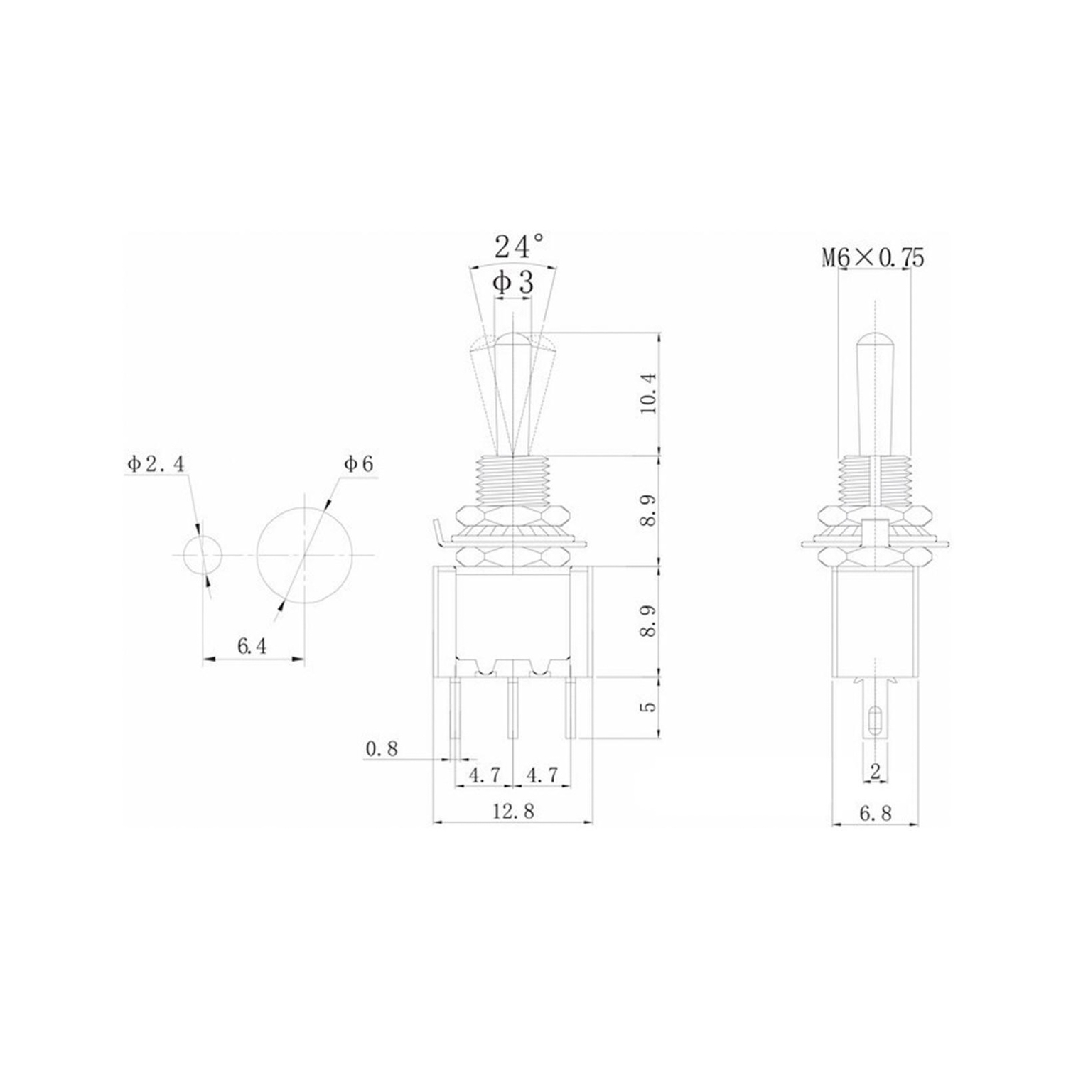яяяТумблер, 250 В, 3 А, ON-ON, 3с, малый  4378262