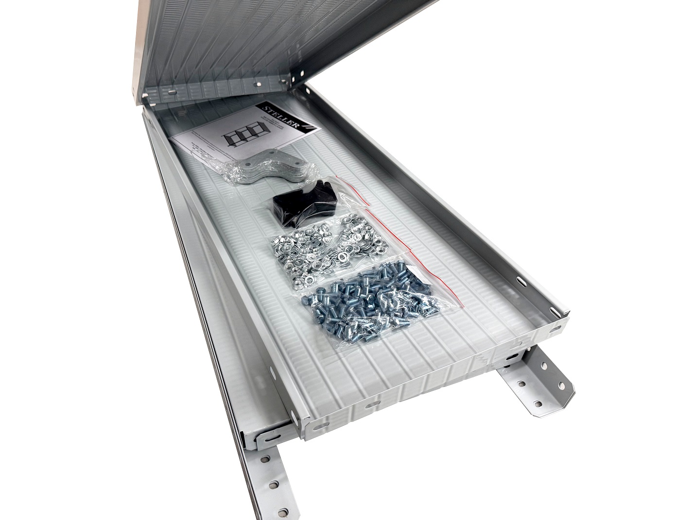 Стеллаж металл. "Steller" выс.1,45м, шир.0,7м, гл.0,3м, 4полки (мах нагр.на полку 100кг), Серый *1