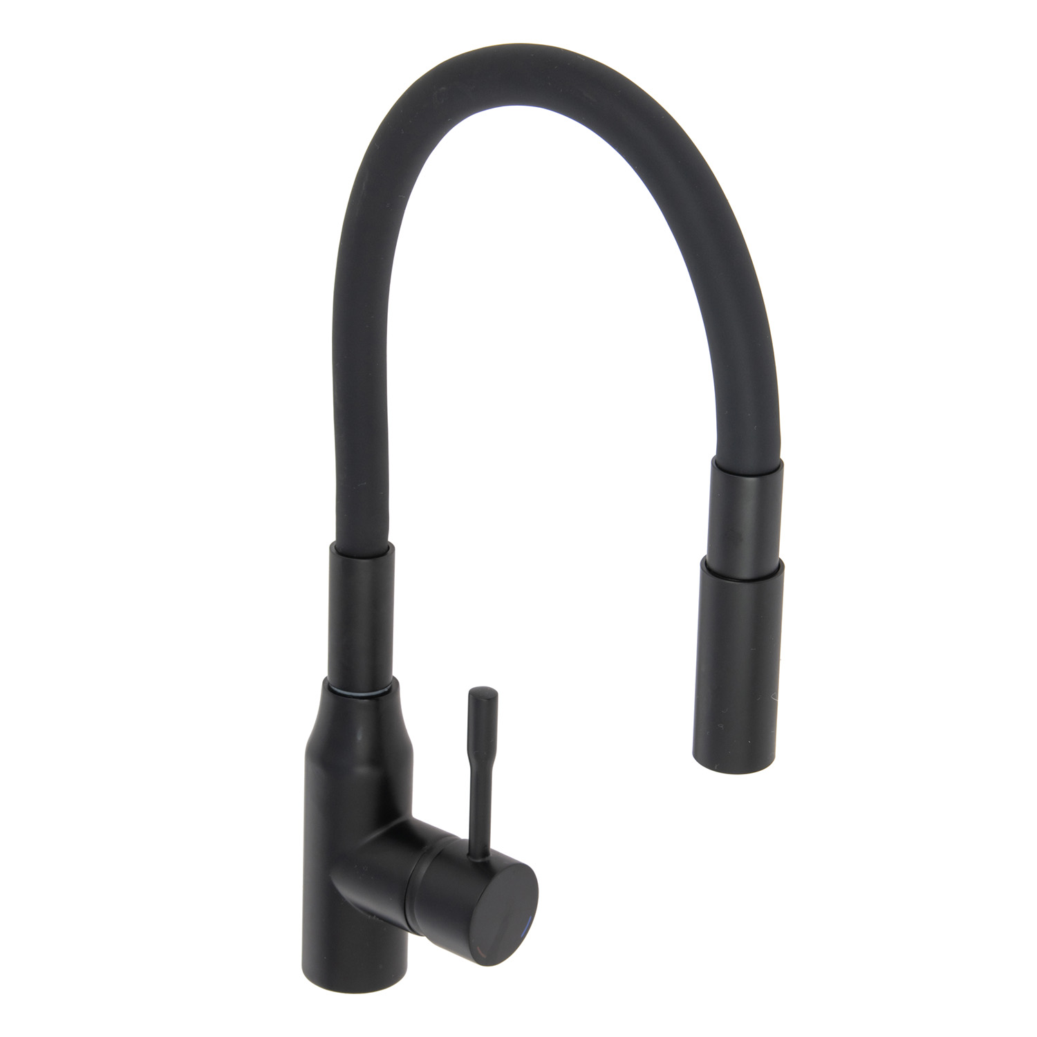 Смеситель для кухни Milardo Meal черный матовый, гибкий излив + душевая насадка M01BL2FM05 *1/10