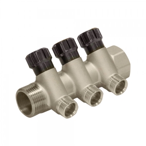 Коллектор СТМ, 3 выхода, с регулировочными вентилями, 3/4"х1/2"