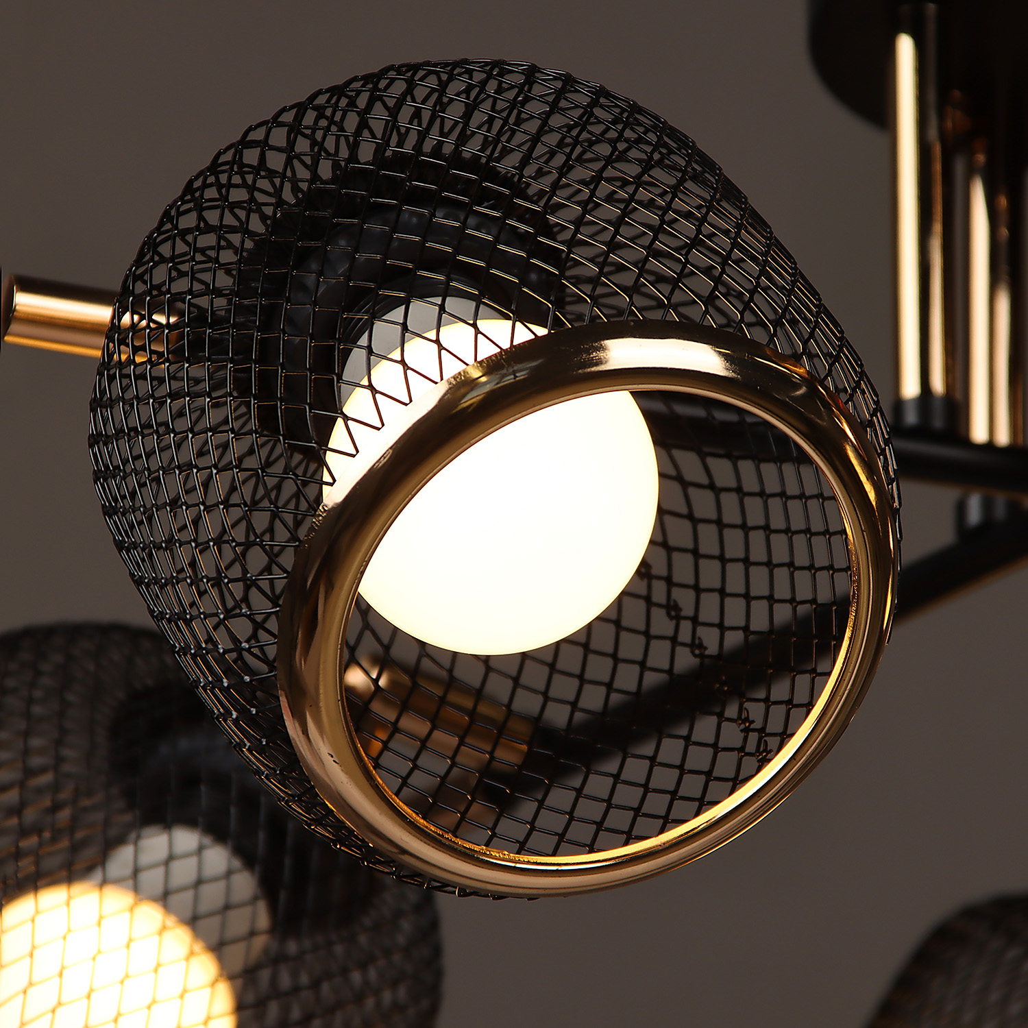 Люстра N6408/5 BK+FGD 5*40W E27 220V (d-600; h-230) VERNER LIGHTING *1