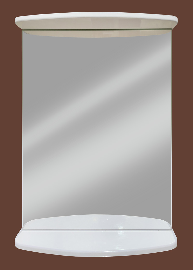 Зеркало /BROZEX-WOOD/ "Симпл 50" ясень белоснежный, с полкой *1/30