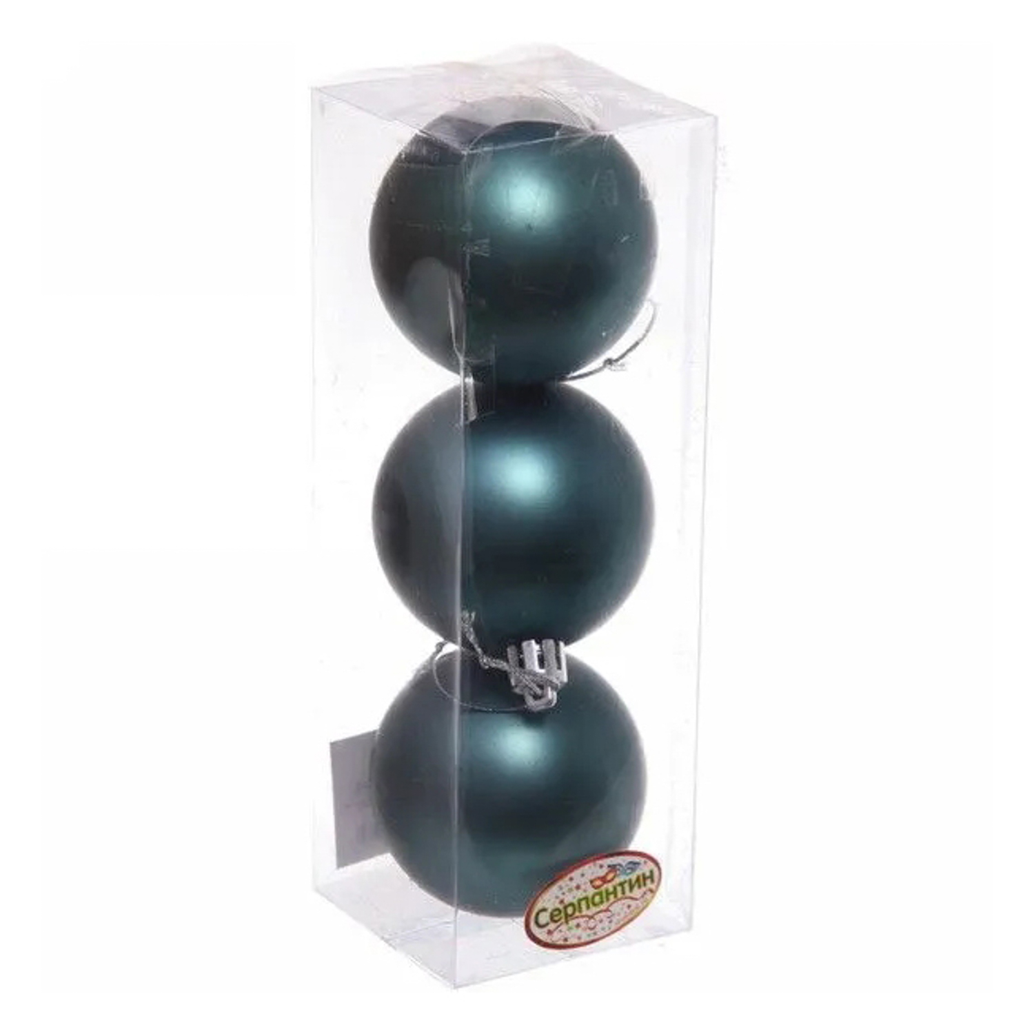 Новогодние шары 6 см (набор 3 шт) "Матовый", темный нефрит