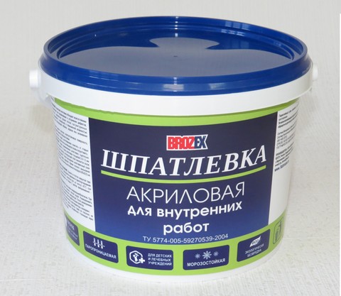 Шпатлевка акриловая 0.9 кг BROZEX