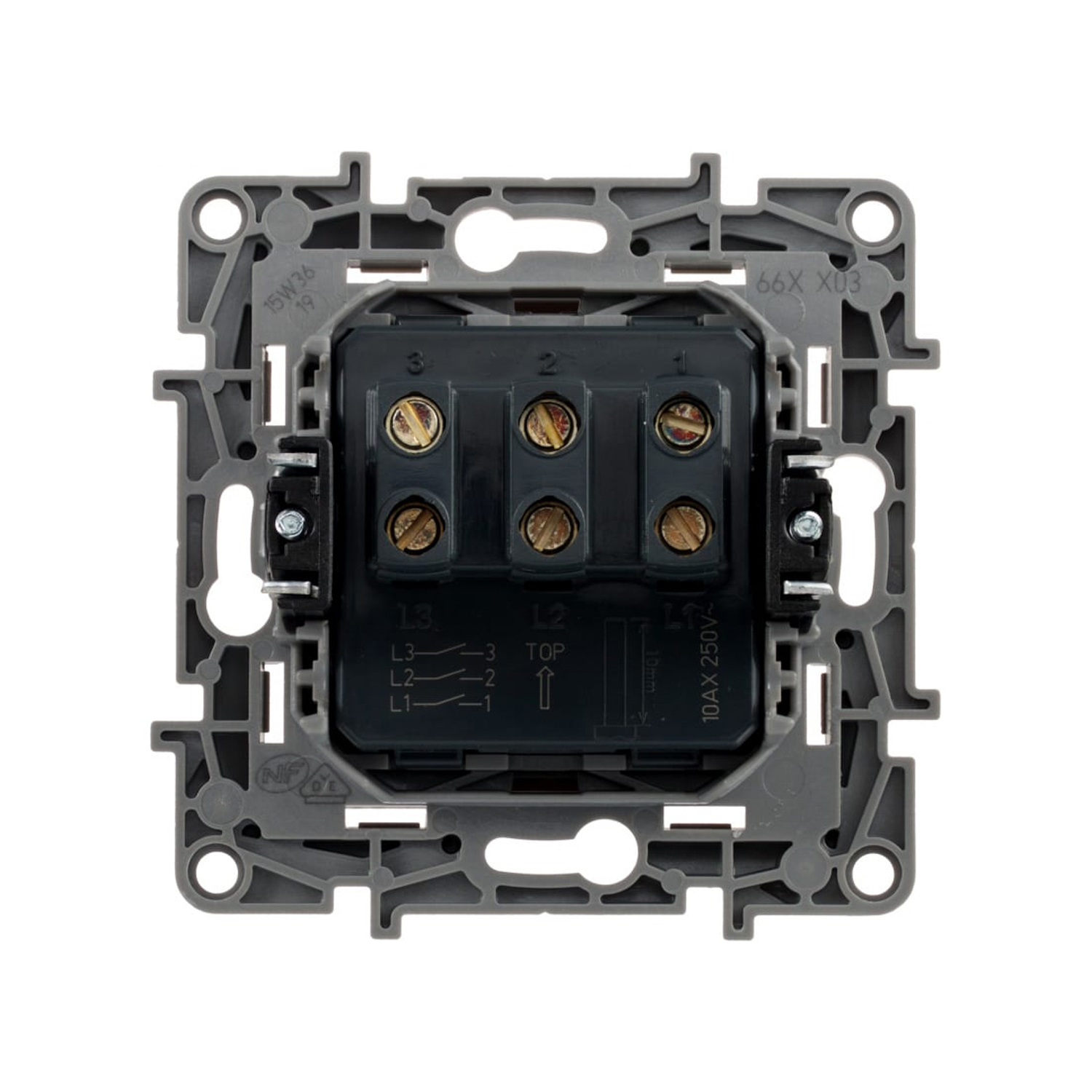 Механизм выключателя "Etika" 3-м. белый Leg 672213   *1/10