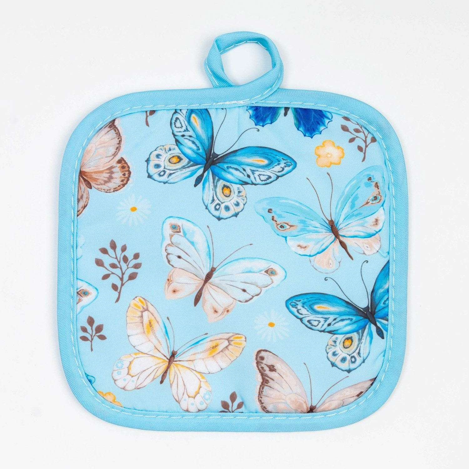 Набор прихваток Бабочки варежка-прихватка 24х16см, прихватка 17х17см 100% полиэстер Этель *1