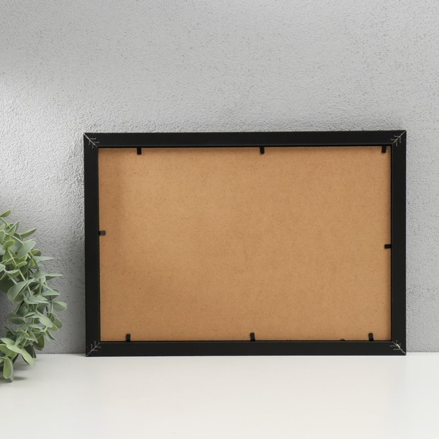 Фоторамка дерево, стекло на 2 фото 10х15 см "Паспарту" чёрная 2х23х33 см   9614908