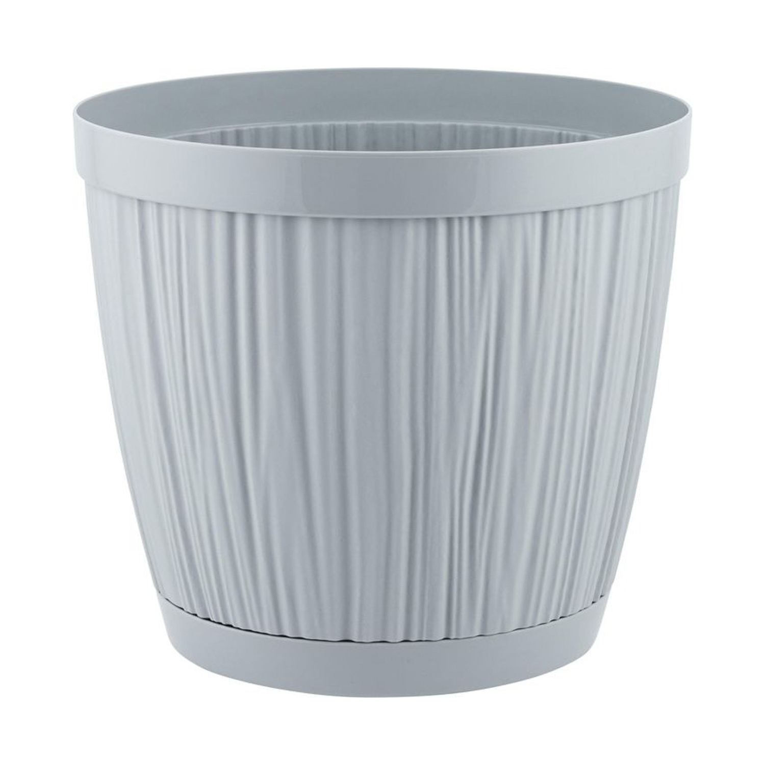 Кашпо пластм. "Barcelona"  1,8л d верха 155мм h140мм с поддоном Утренний туман IG623010025 *1/16 Кашпо пластм. "Barcelona"  1,8л d верха 155мм h140мм с поддоном Утренний туман IG623010025 *1/16