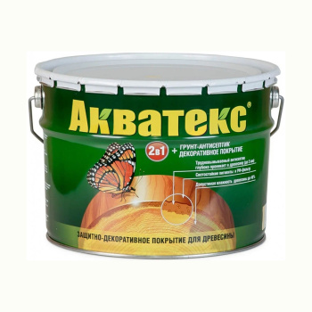 Защитно-декоративное покрытие 9 л для древесины АКВАТЕКС 2 в 1, алкидное, махагон