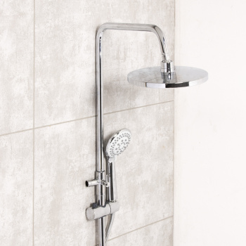 Смеситель д/ванны со стойкой для душа + ручной и тропический душ GROSS AQUA GA9005SMD01 *1 Смеситель д/ванны со стойкой для душа + ручной и тропический душ GROSS AQUA GA9005SMD01 *1