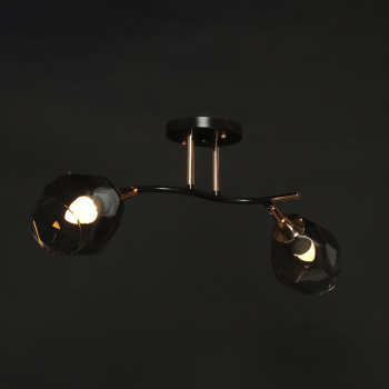 Люстра N4202/2 COFFEE+FGD 2*40W E27 (L=600; w-600; h-230) VERNER LIGHTING *1