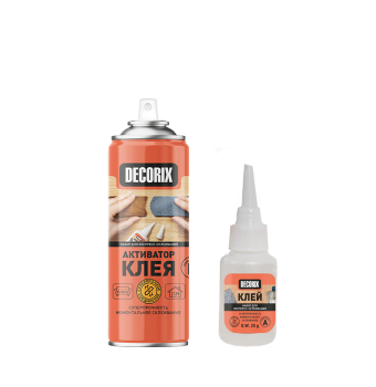 Клей двухкомпонентный для экспресс-склеивания DECORIX (активатор 140 мл+клей 25 г) *1/72