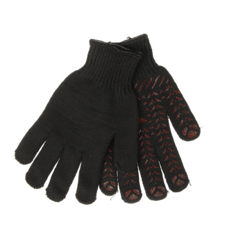 Перчатки ХБ с ПВХ рис 7кл (5 нити) 90гр черн/желт, оверлок (арт.562) Doloni/Ladoni 10/200