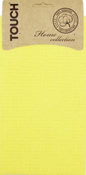 Полотенце вафельное 35*55см на хангере Крупная клетка желтый 220г/м2 Touch *6