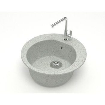 Мойка из искусственного камня круглая светло-серая матовая AGATA 3/Q10 (510мм) *1