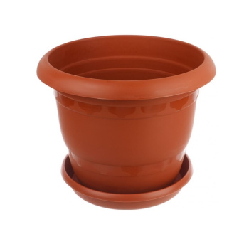 Кашпо пластм. "Toprak"  1,8л d верха 170мм h140мм с поддоном Терракот А5210тр (Копейск)   *1/40