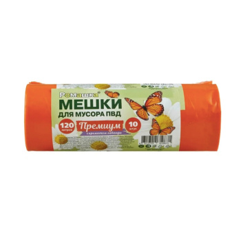 Мешки для мусора 120л*10шт толщ.35мкм "Премиум" Оранжевый ПВД арт.ВР-0055 "Ромашка" *12 Мешки для мусора 120л*10шт толщ.35мкм "Премиум" Оранжевый ПВД арт.ВР-0055 "Ромашка" *12