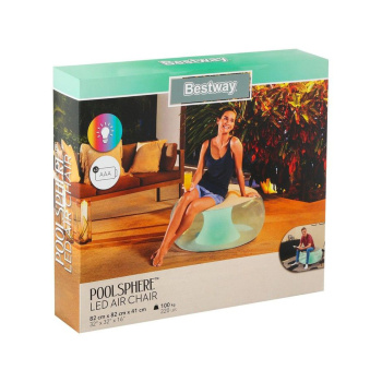 Кресло надувное BESTWAY Poolsphere, 82x82x41 см, подсветка Кресло надувное BESTWAY Poolsphere, 82x82x41 см, подсветка