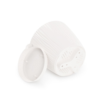 Кашпо пластм. "Флис" 1,2л d верха 135мм h125мм с поддоном, прикорн.полив Белый М8437 *1/24