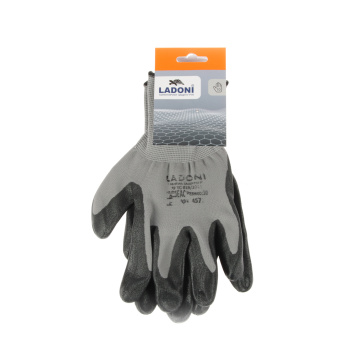 Перчатки ХБ с нитрил облив, 13кл 4нит графит  (арт.4577) Doloni