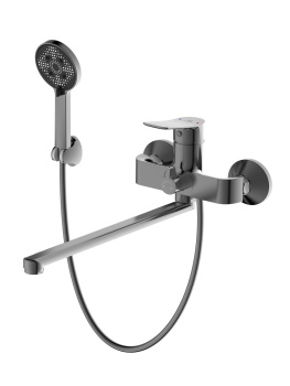 Смеситель д/ванны Diadonna длинный плоский излив. серый графит D168-22QH *1/10 Смеситель д/ванны Diadonna длинный плоский излив. серый графит D168-22QH *1/10