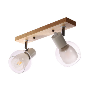 Светильник настенный (спот) N5105/2 WT+WOOD Е27 1*40Вт ( l=420;w=100;h=170) VERNER LIGHTING *1