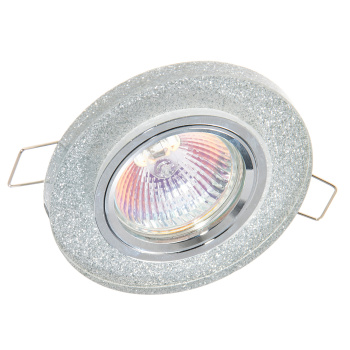 Светильник встраиваемый MR16 LD1650 GU5.3 Ecola Glass Стекло Серебр Хром SS1650EFF *10/50