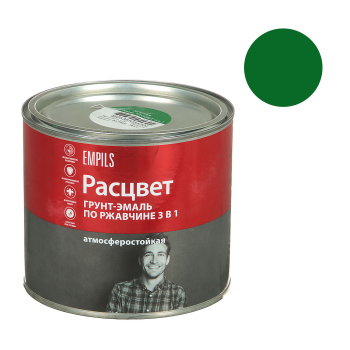 Грунт-эмаль 1.9 кг по ржавчине Расцвет, зеленая