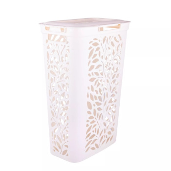 Корзина для белья пластм. 40л "Leaves" 635x275x440мм Молочный 49424 ("Плимербыт") *1/4 Корзина для белья пластм. 40л "Leaves" 635x275x440мм Молочный 49424 ("Плимербыт") *1/4