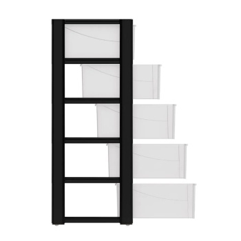 Комод пластм. "Колорит" 5 ящиков 1000х560х390мм Черный/Прозрачн. М8764 (ЗПИ "Альтернатива") *1