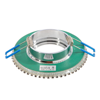 Светильник встраиваемый MR16 DL1662 GU5.3 Ecola Glass Стекло Круг стразы хром FW16RGECB *10/50