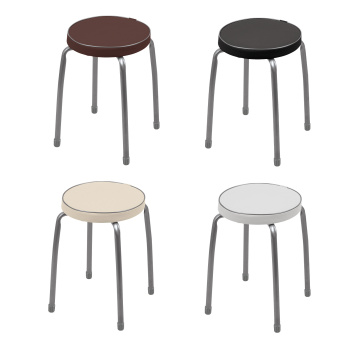 Табурет с мягким кругл.сидением, металл.опоры с dтруб 22мм "Фабрик 2" цв:"микс" в РАЗОБР.видеТФ02Р*1