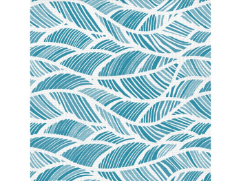 Коврик для ванной ПВХ шир. 65см х12м "V-line" Фотопечать 7107 leaves-blue "Листья голубые" *12