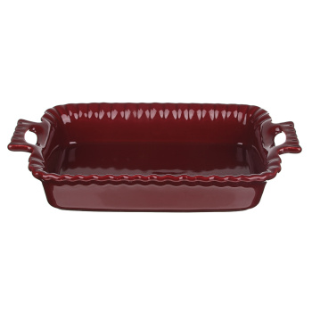 Блюдо керам. жаропроч. д/запек. и сервир. с ручками, прямоуг 28*16,5*5см, бордо (826-318) *1/12