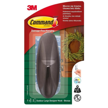 Крючок самоклеящийся пластм. Большой Овальн. Бронза (+1сменная клейк.пол.) 17083BZ Command (3M™)*1/6