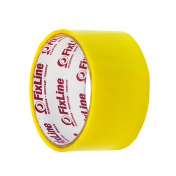 Лента клейкая цветная 48мм х 16м ЖЕЛТЫЙ "FixLine" *6/36