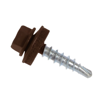 Саморез кровельный 5.5х25 мм BROZEX, RAL 8017, оцинкованная сталь