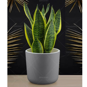 Кашпо пластм. "Лион" 4.2л d верха 190мм h175мм со вставкой Серый муссон ЛИ19-21 *1/8