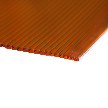 Поликарбонат 4 мм сотовый Unipol, 2.1х6 м, 0.47 кг/м², терракотовый