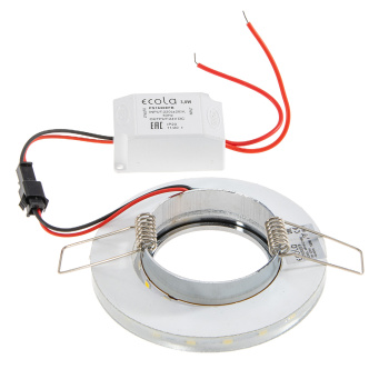 Светильник встраиваемый MR16 LD1650 GU5.3 Ecola Glass Стекло Серебр Хром SS1650EFF *10/50