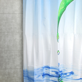 Штора для ванной "Фора" п/эстер 180*200см "Лист" без колец РН13 *1/24