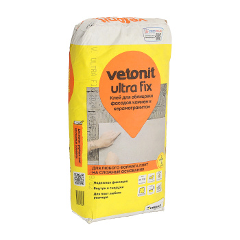 Клей для плитки 25 кг Vetonit Ultra Fix, класс С2 Т S1 Клей для плитки 25 кг Vetonit Ultra Fix, класс С2 Т S1
