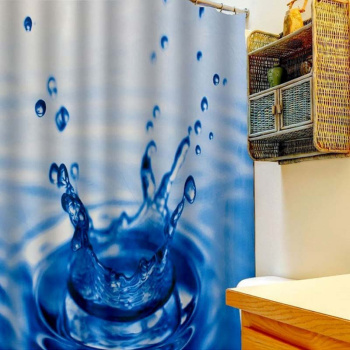 Штора для ванной Fora Всплеск, 180х200 см, полиэстер, без колец