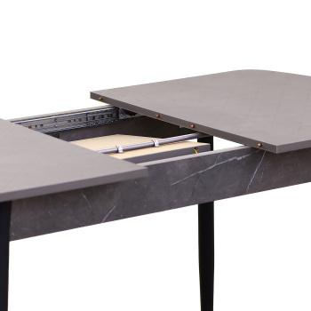 Стол универсальный КВАДРАТ ТУМАННЫЙ/ОНИКС 2 кат. (Магма) +НОГИ металл ЧЕРНЫЙ (под углом)*1