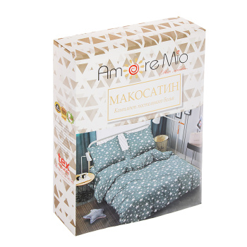 Постельное белье 1,5сп макосатин Amore Mio 23543 Stars, наволочки 70*70 - 2шт *1
