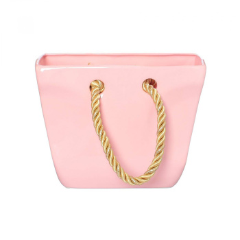 Конфетница "Кантри", розовая, ручки микс, керамика, 16 см 4932690