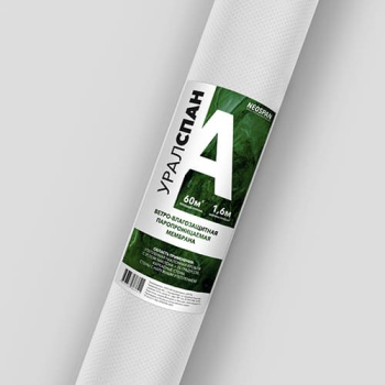 Мембрана гидро-ветрозащитная 60 м² Уралспан А, 1.6 м, паропроницаемая