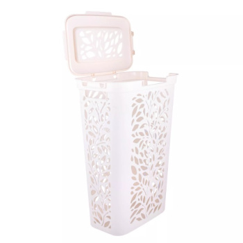 Корзина для белья пластм. 40л "Leaves" 635x275x440мм Молочный 49424 ("Плимербыт") *1/4 Корзина для белья пластм. 40л "Leaves" 635x275x440мм Молочный 49424 ("Плимербыт") *1/4