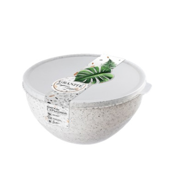 Миска пластм. с крышкой "Granite" 1,0л 160х155х80мм Белый арт.69402 ("Полимербыт) *1/8 Миска пластм. с крышкой "Granite" 1,0л 160х155х80мм Белый арт.69402 ("Полимербыт) *1/8